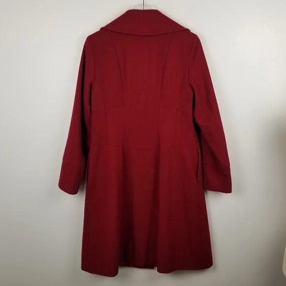 Michael Kors Red Wool Blend Coat size 10 - Picture 2 of 12